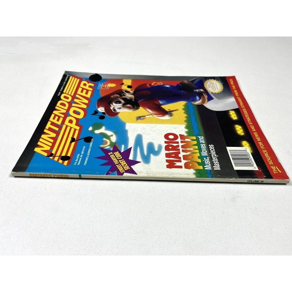 Nintendo Power Magazine 1992 Volume 39 Mario Paint Felix the Cat Poster Insert